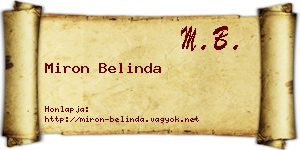 Miron Belinda névjegykártya